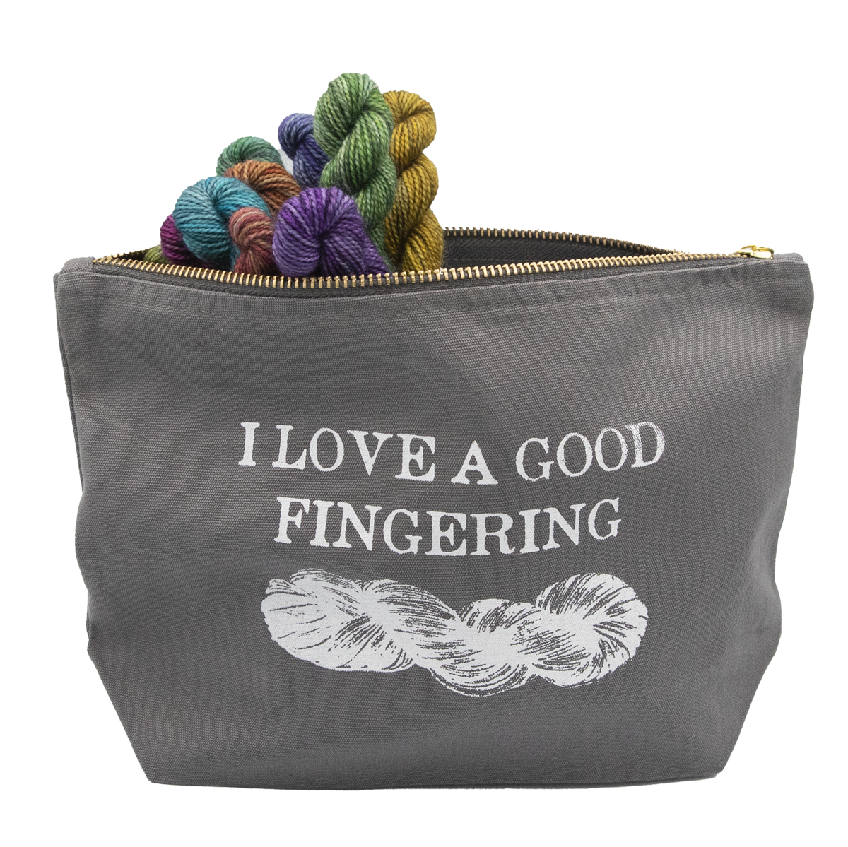 I love a good fingering screen printed cotton bag
