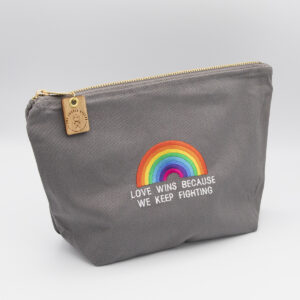 Love wins zip pouch with pride rainbow moonbroch mini skeins