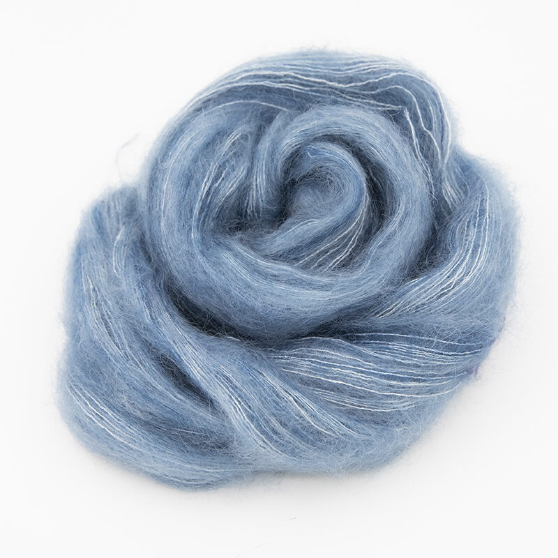 Superhero Genes Phantom Blue Moonbroch kid mohair and silk yarn hand dyed in Yorkshire by The Knitting Goddess
