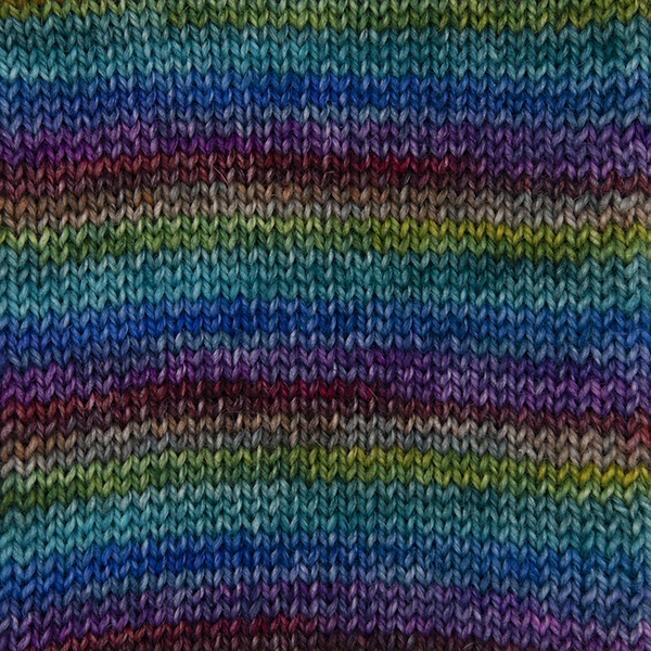 emerald rainbow self striping sock yarn british bfl nylon hand dyed in yorkshire uk