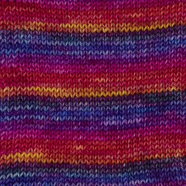 pink rainbow self striping sock yarn british bfl nylon hand dyed in yorkshire uk
