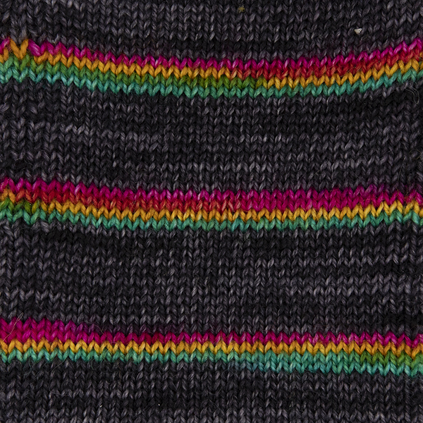 printer ink and black self striping sock yarn british bfl nylon hand dyed in yorkshire uk