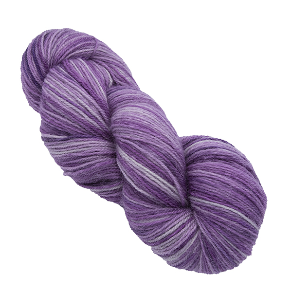 Skein of hand dyed britsock yarn - silver wisteria