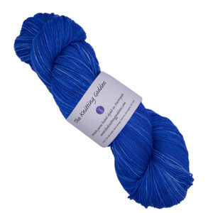 skein of blue hand dyed yarn