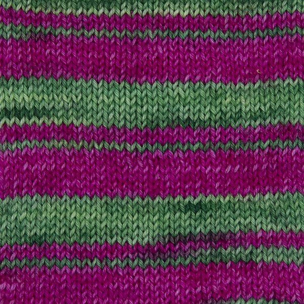 jelly bean yarn,bright pink and lime green Sample showing how it knits up.