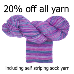 20% off Self Striping Sock Yarn