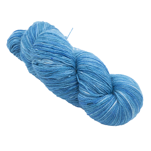 skein of hand dyed teal blue