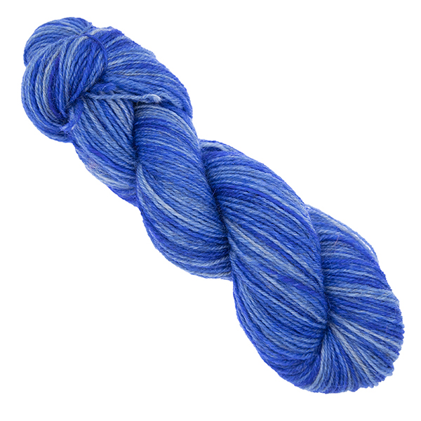 blue skein of hand dyed yarn