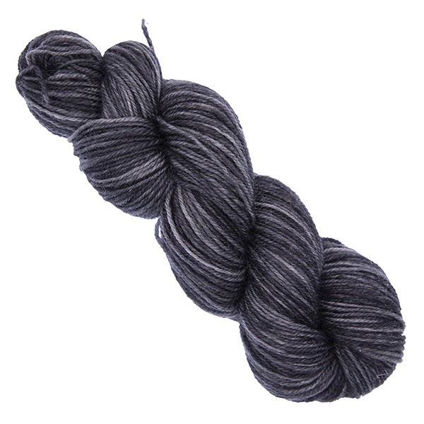 charcoal grey skein of hand dyed yarn