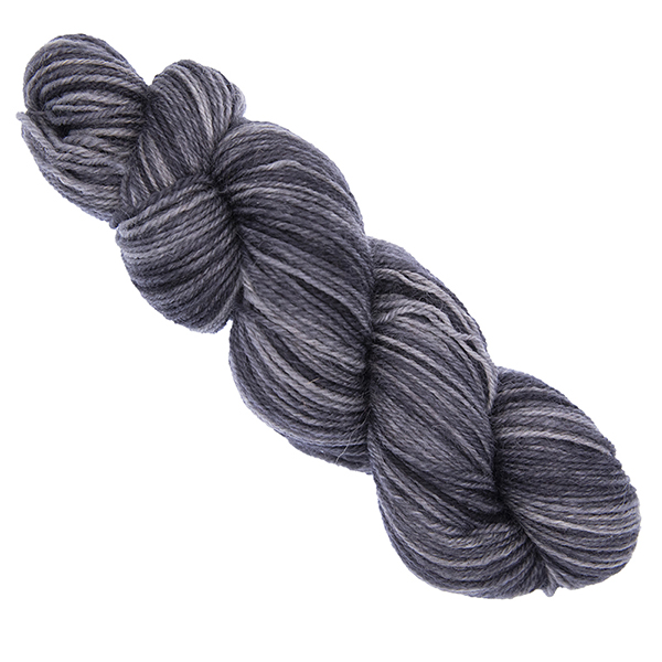 gunmetal grey skein of hand dyed yarn