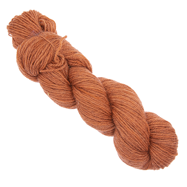 orange skein of hand dyed yarn