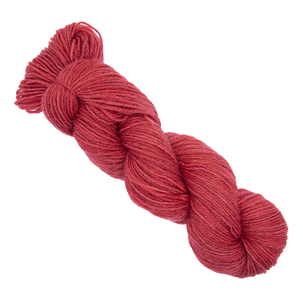 red skein of hand dyed yarn
