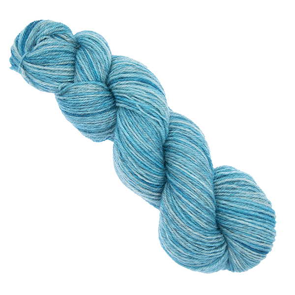 turquoise skein of hand dyed yarn