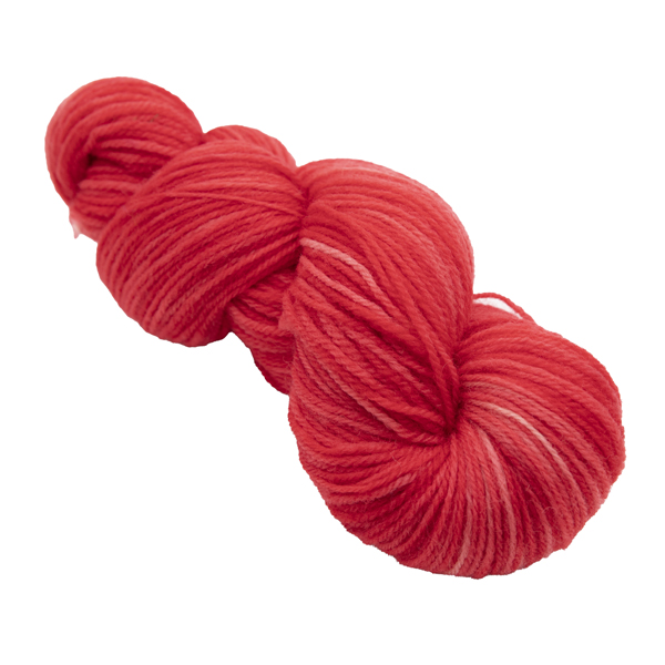 hand dyed DK sock yarn in red