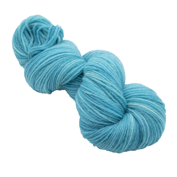 hand dyed DK sock yarn in turquoise