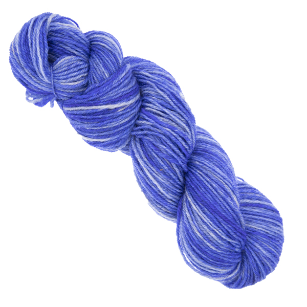 violet blue skein of hand dyed yarn