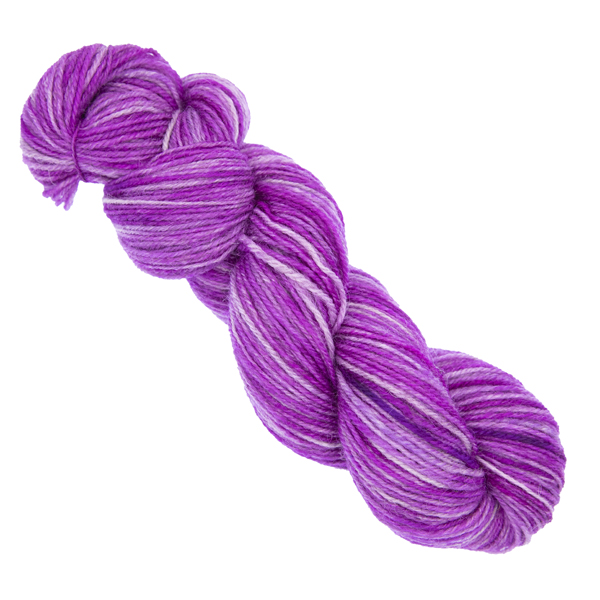 wisteria pink skein of hand dyed yarn