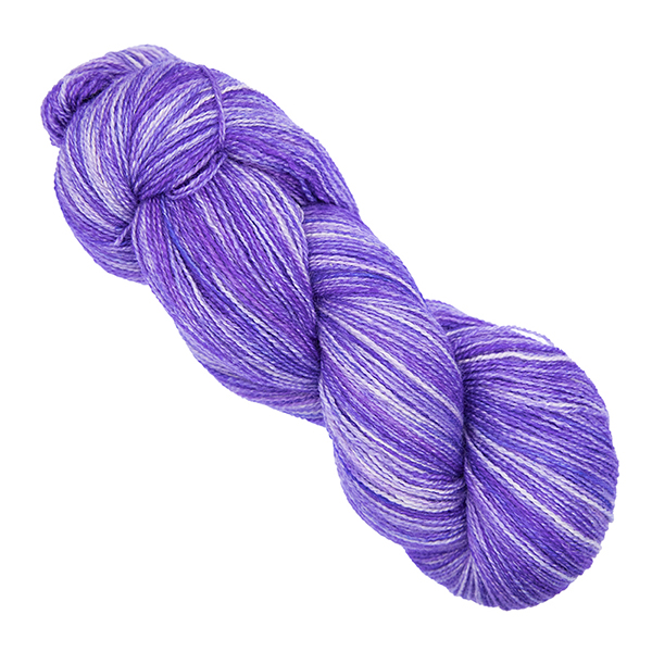 pinkish purple skein of hand dyed wool and silk yarn