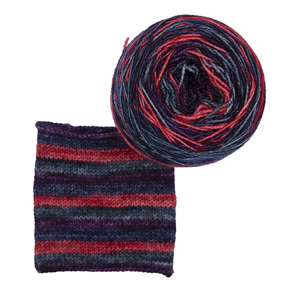 bramble yarn with knitted sample