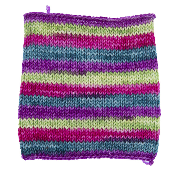 flower power yarn knitted sample
