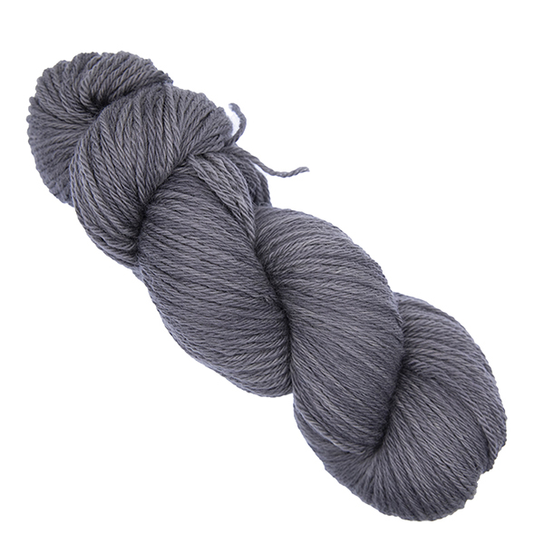 skein of mid grey hand dyed DK weight wool yarn