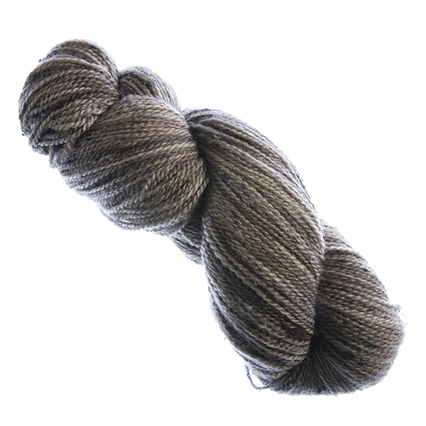 skein of hand dyed brown tweed yarn