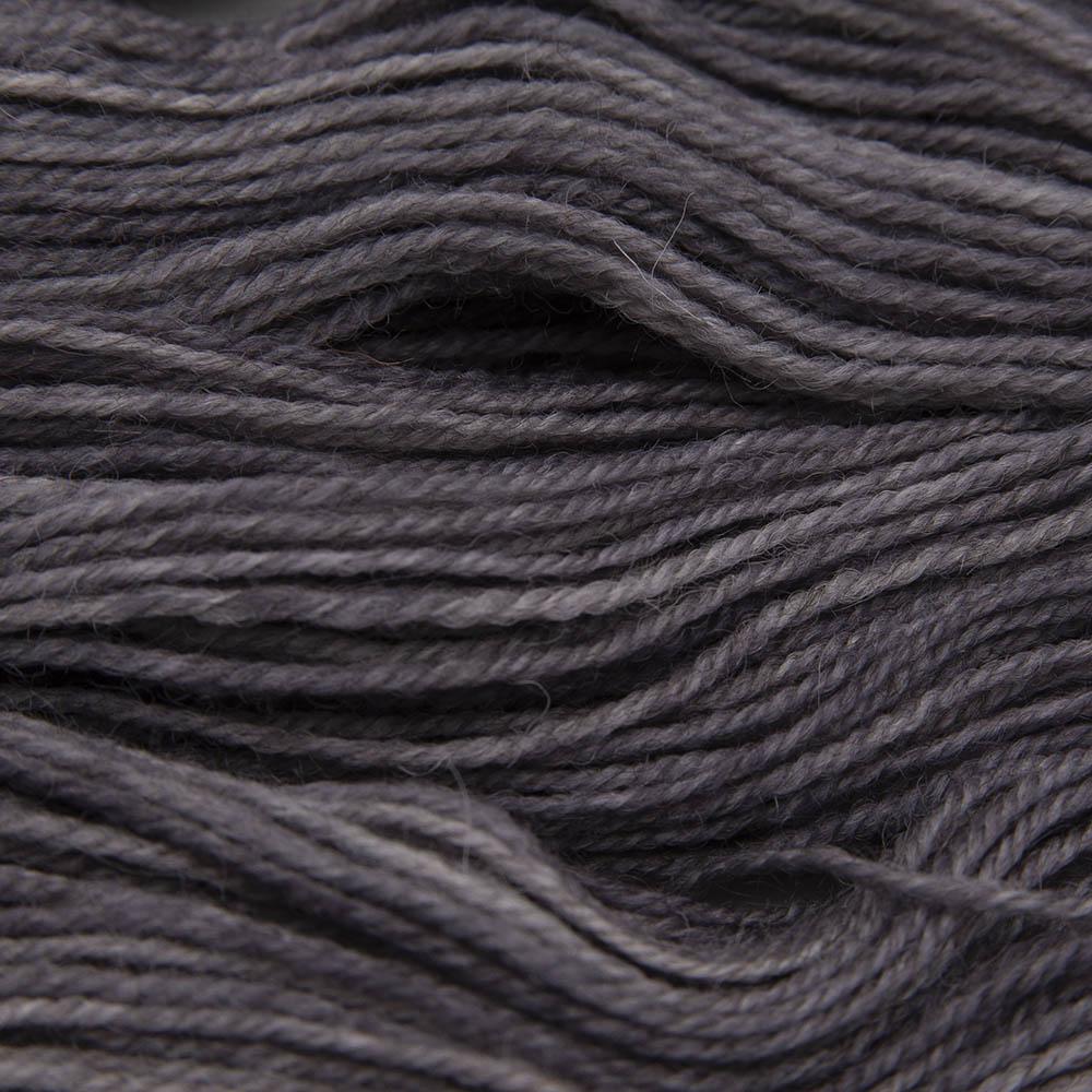 blue hand dyed sock yarn, close up showing tonal variations