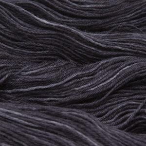 close up of hand dyed bluefaced leicester wool in black , a black with lighter grey tones