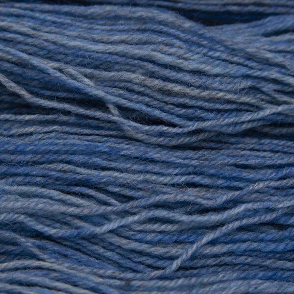 bluebell (muted blue) hand dyed sock yarn, close up showing tonal variations