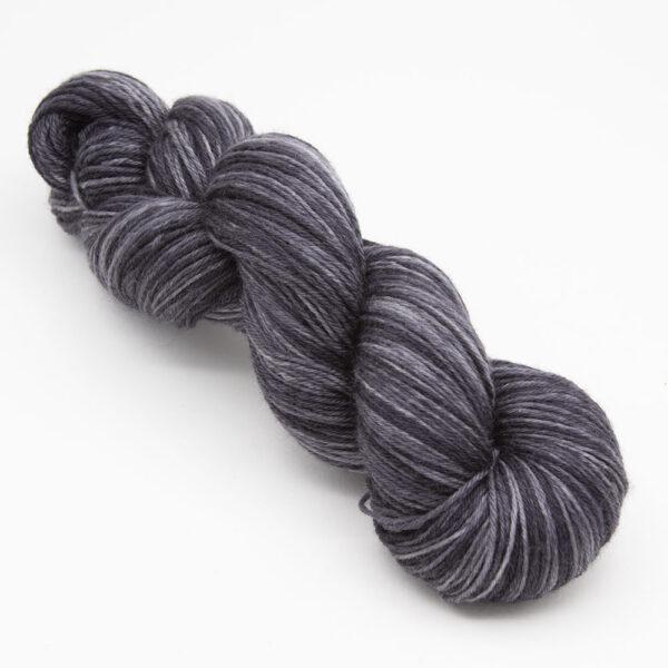 skein of charcoal Bluefaced Leicester wool