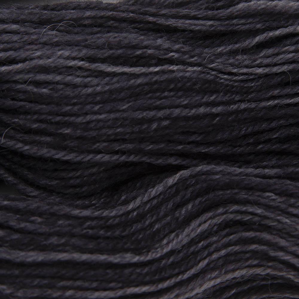 charcoal (dark grey) hand dyed sock yarn, close up showing tonal variations