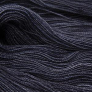 coal (dark grey) hand dyed sock yarn, close up showing tonal variations