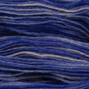 violet blue hand dyed sock yarn, close up showing tonal variations