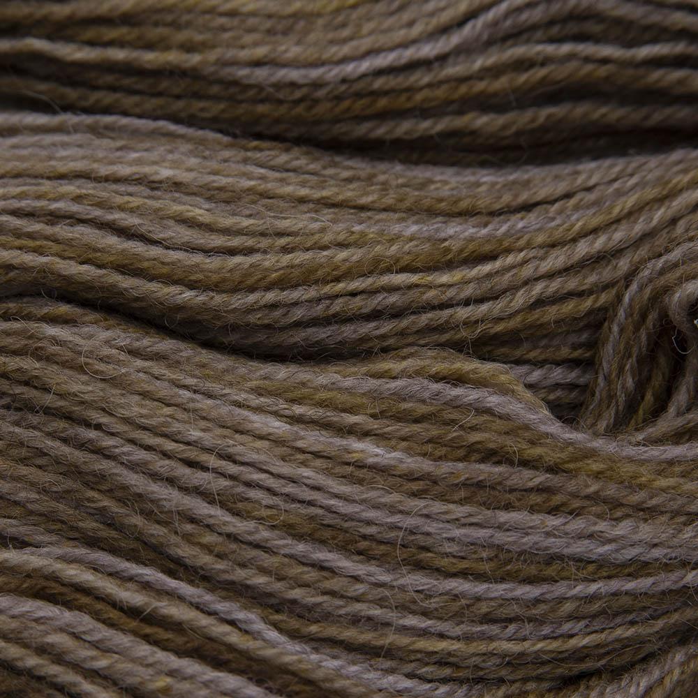 walnut brown hand dyed sock yarn, close up showing tonal variations