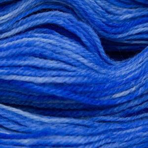 close up of blue DK sock wool