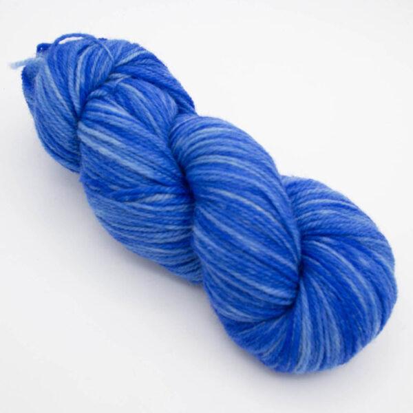 skein of blue DK sock wool
