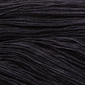 close up of hand dyed black yarn